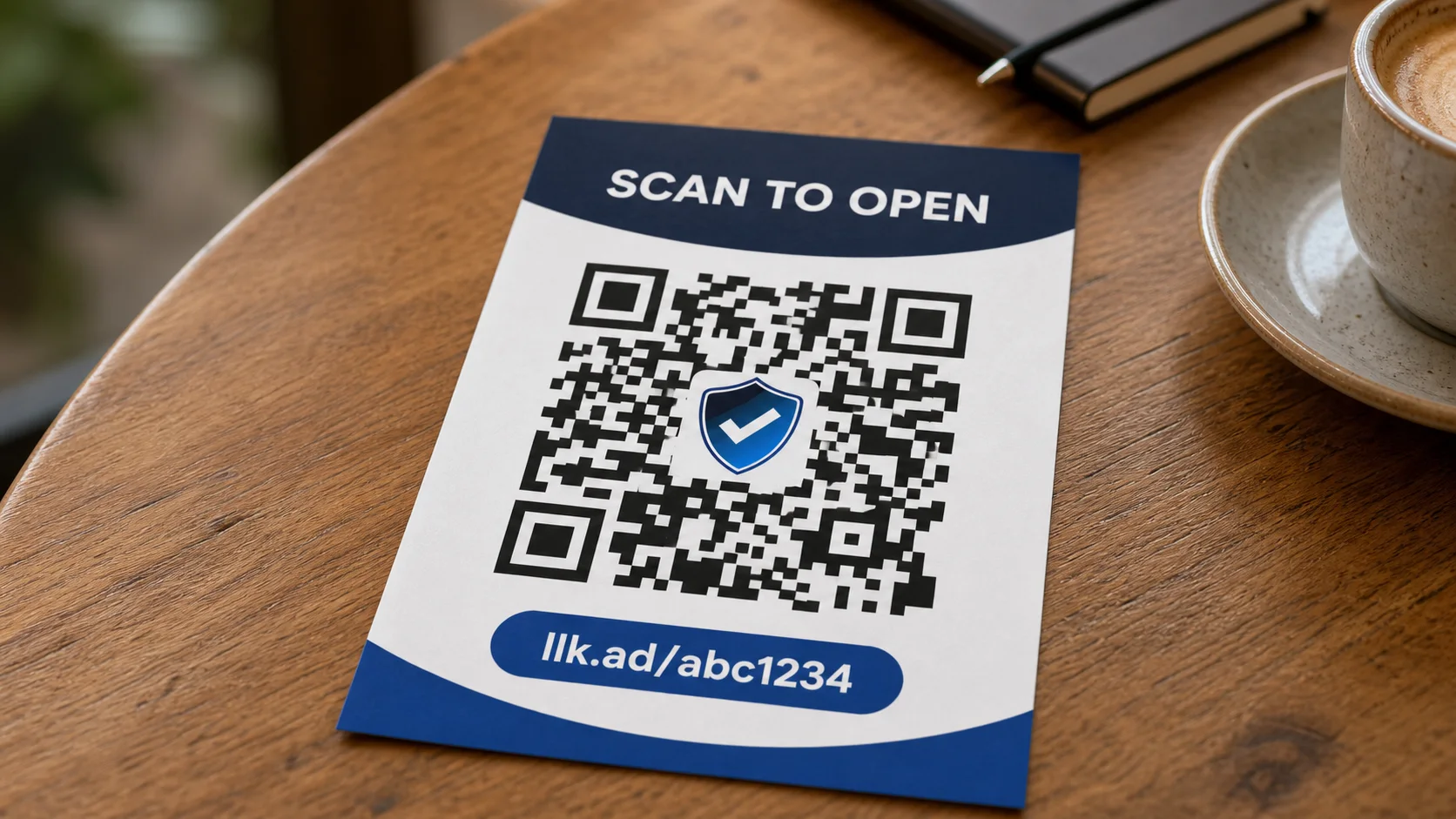 A printed leaflet with a QR code containing the cutdown.link logo
